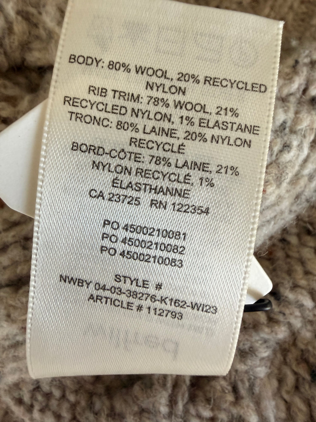 Wilfred Bronco Cable Knit Wool Blend Sweater Cream XS