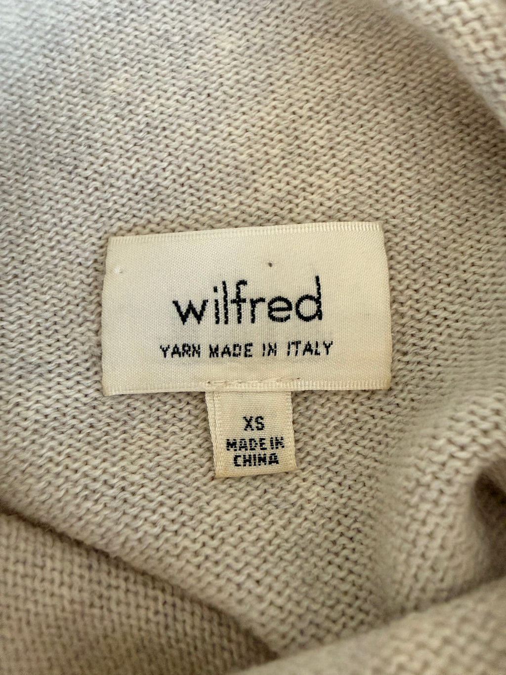 Wilfred Cyprie 100% Merino Wool Mockneck Sweater Grey XS