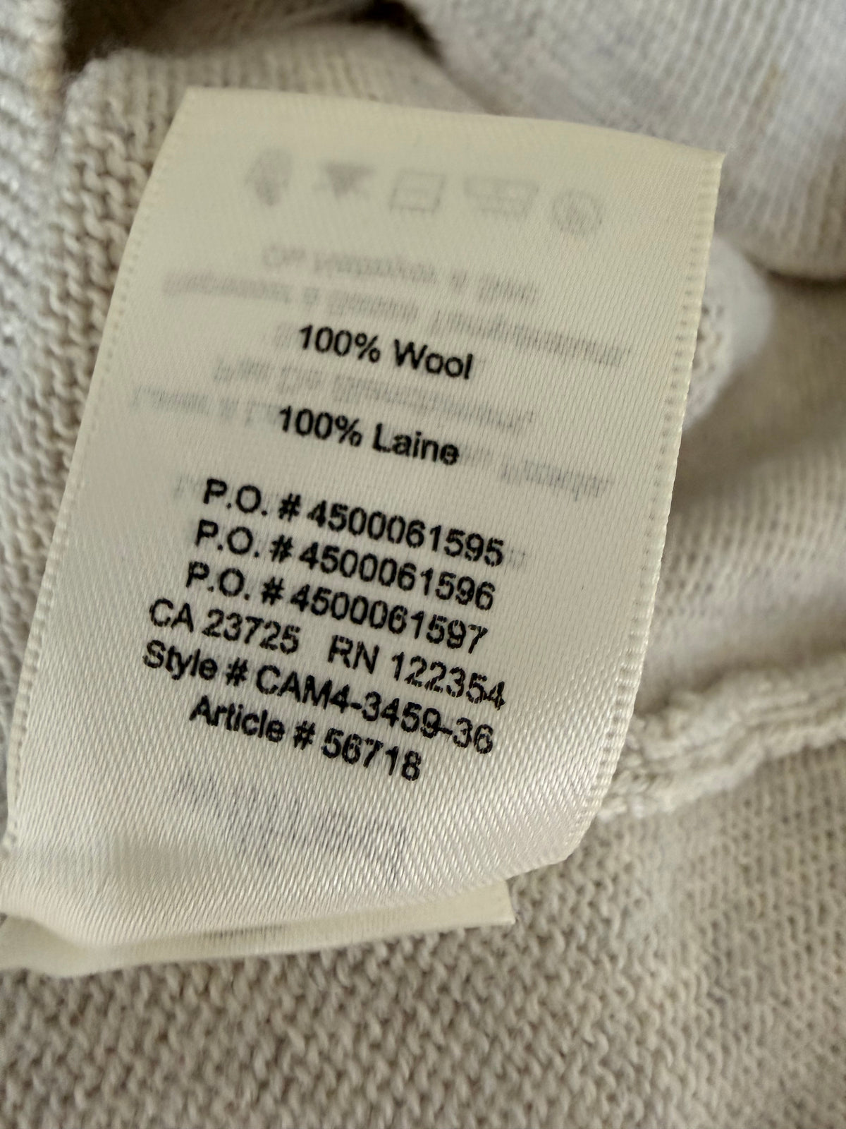 Wilfred Cyprie 100% Merino Wool Mockneck Sweater Grey XS