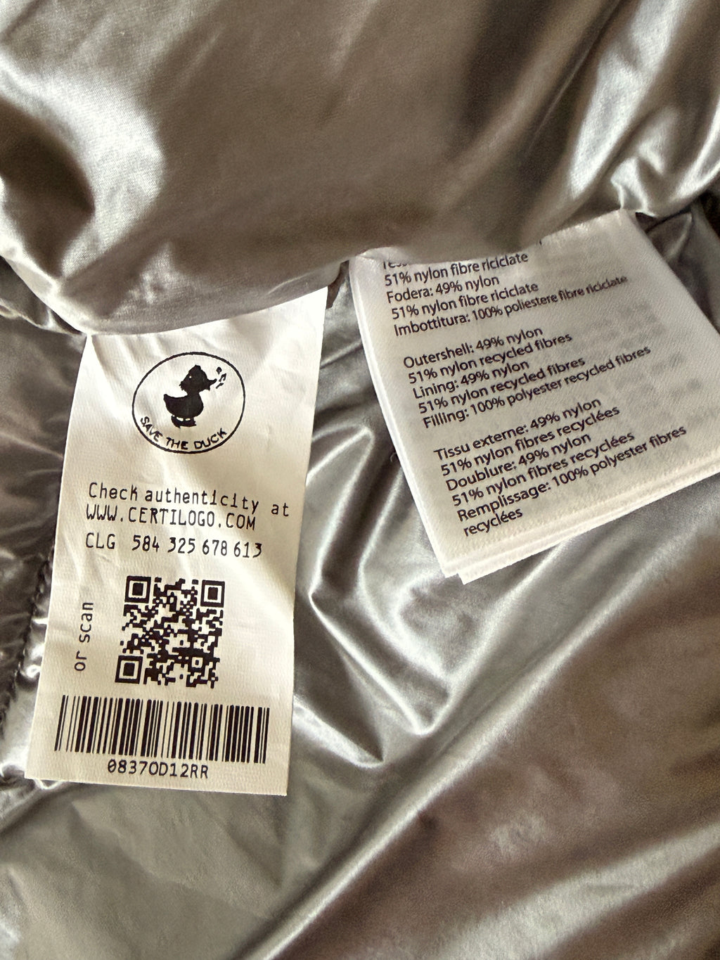 Save The Duck Taupe Ultra-Light Puffer Jacket Extra Small