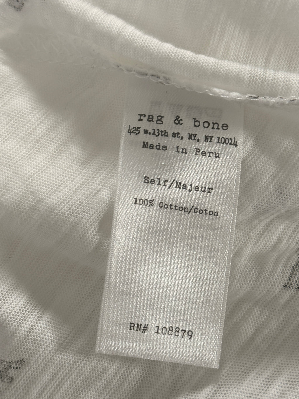 rag & bone/JEAN Leopard Print Cotton Tee Women’s Large White