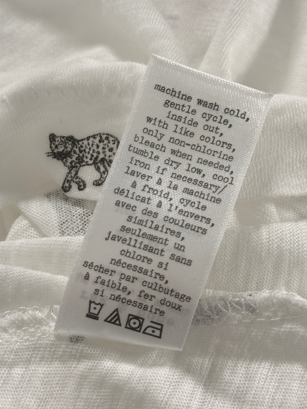 rag & bone/JEAN Leopard Print Cotton Tee Women’s Large White