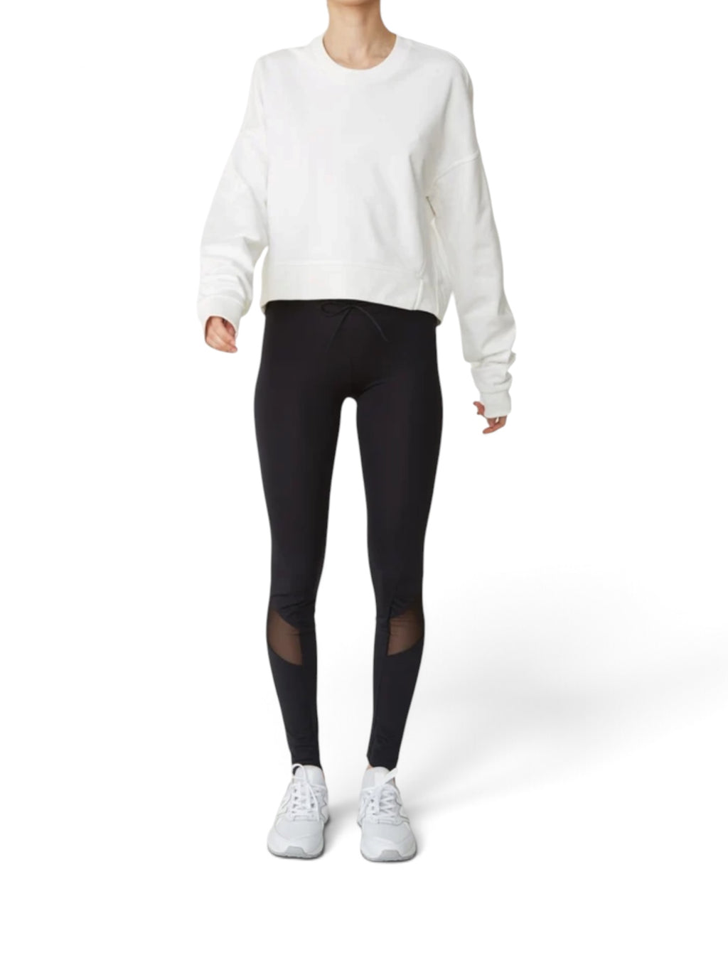 Y-3 Yohji Yamamoto Cream Cropped Sweatshirt Small