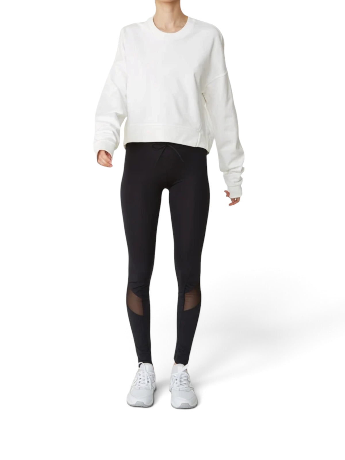 Y-3 Yohji Yamamoto Cream Cropped Sweatshirt Small