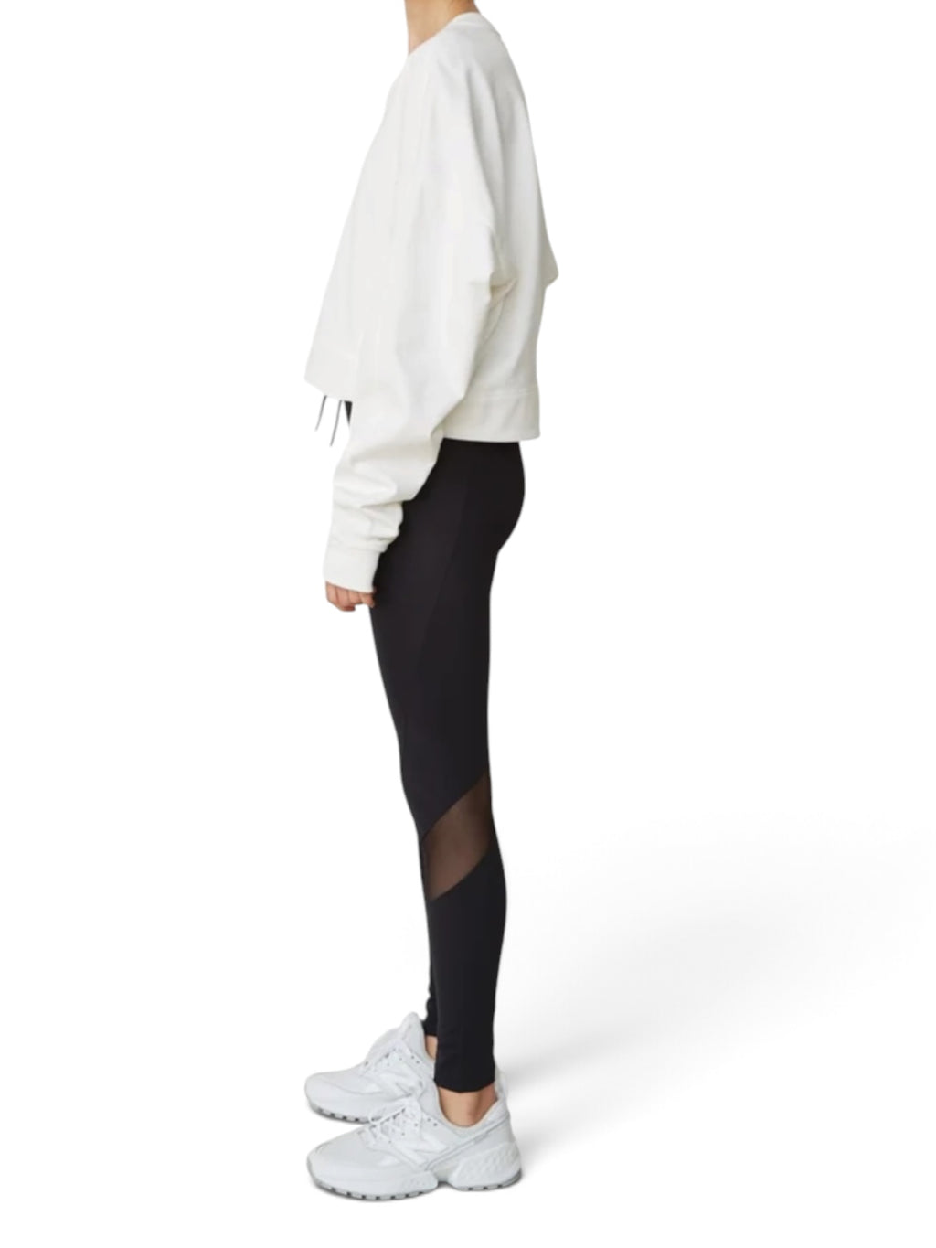 Y-3 Yohji Yamamoto Cream Cropped Sweatshirt Small