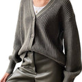 Aritzia Wilfred Green Cortado Cardigan Extra Small V-Neck Sweater