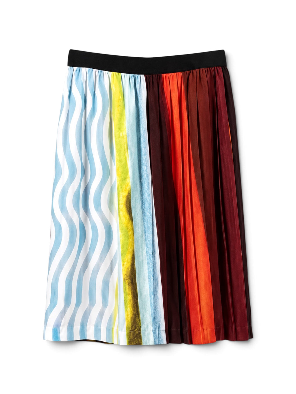 Dries Van Noten x Len Lye SS21 Colourblock Pleated Skirt Size 40 Small