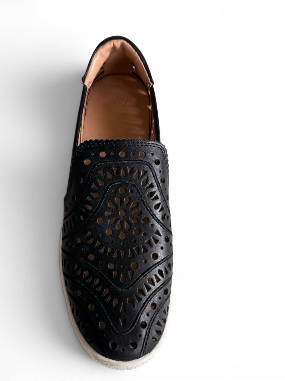 UGG Sammy Black Perforated Leather Slip On Sneakers Women's 9 - view 4