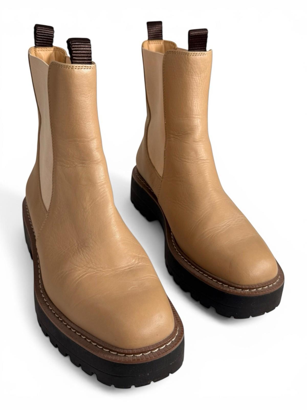 Sam Edelman Laguna Chelsea Boots Women US 7 Beige Sesame Leather Lug Sole Ankle - view 7