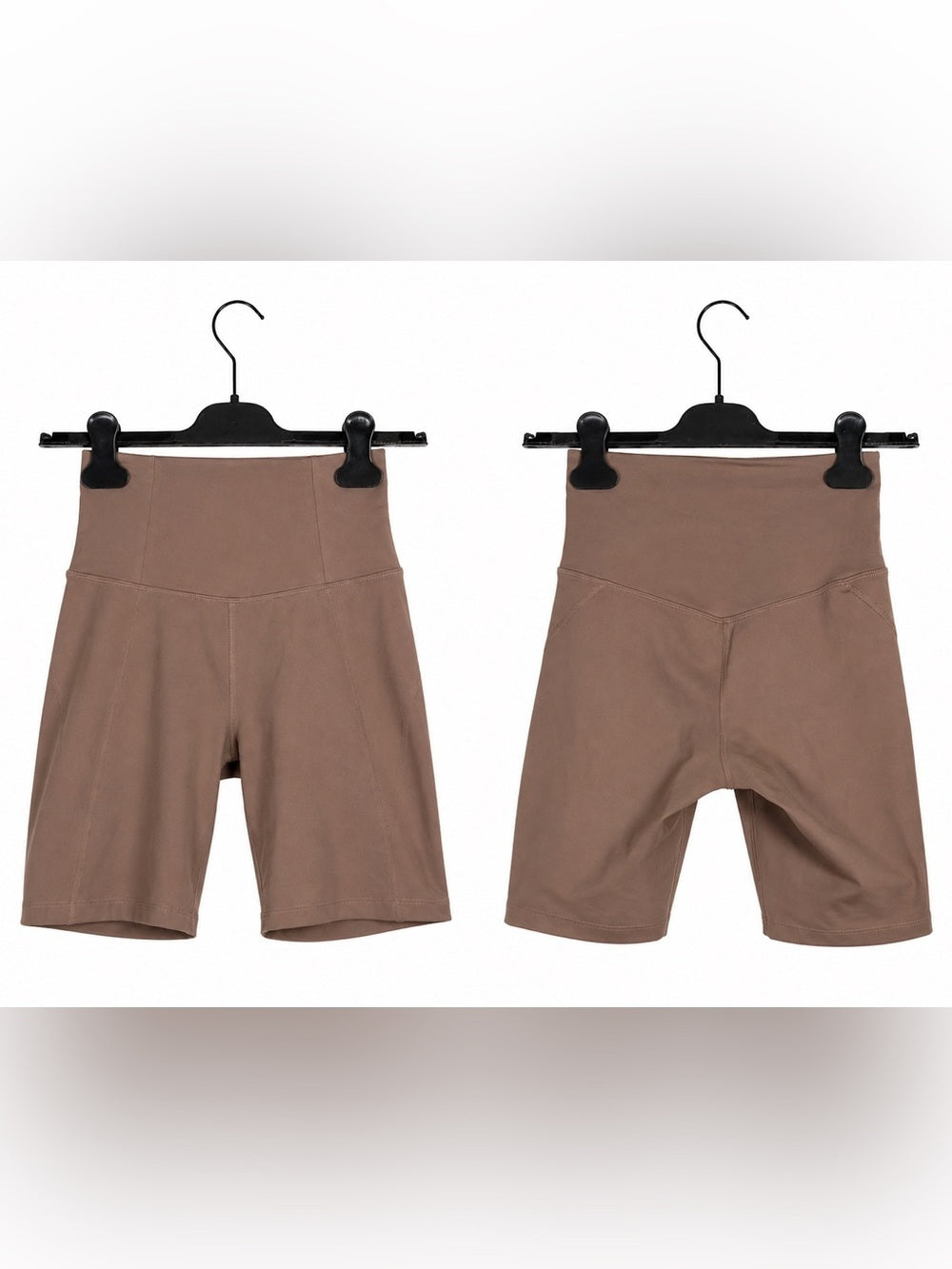 Girlfriend Collective Compressive High Rise Bike Shorts Taupe Brown - view 3