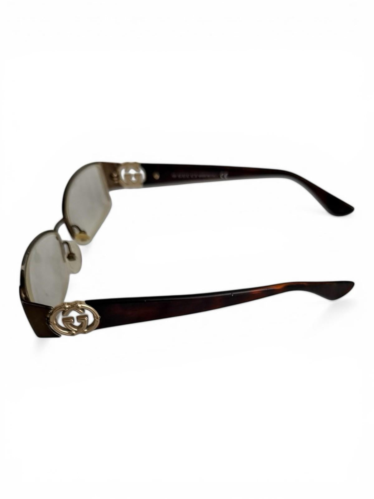 Gucci GG 2844 NVX Eyeglasses Brown Tortoise Gold Logo Half Rim Frames 51 17 135 - view 10