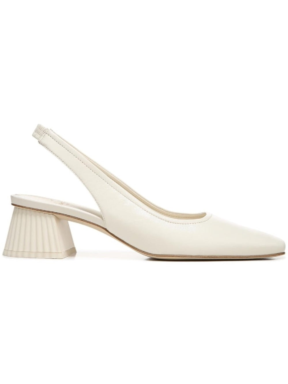 Sam Edelman Leather Slingback Block Heel Pumps Ivory Women 7.5 Square Toe Toren - view 2