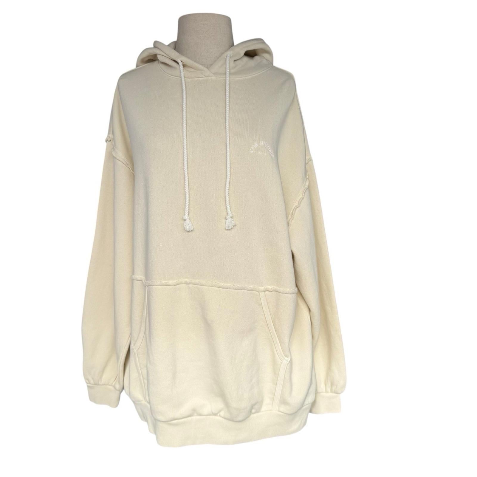 The Upside Dana Hoodie Women Small Natural Ivory Organic Cotton Oversize Sweater - view 6