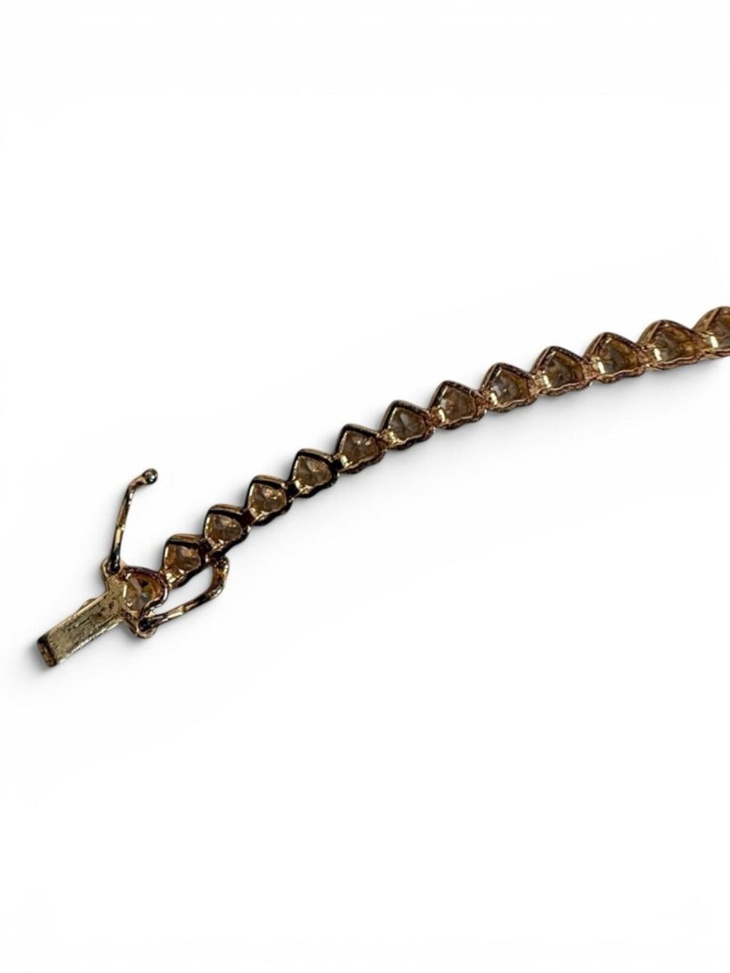Melanie Auld Heart Tennis Bracelet Gold Tone 925 CZ Dainty Gift - view 11