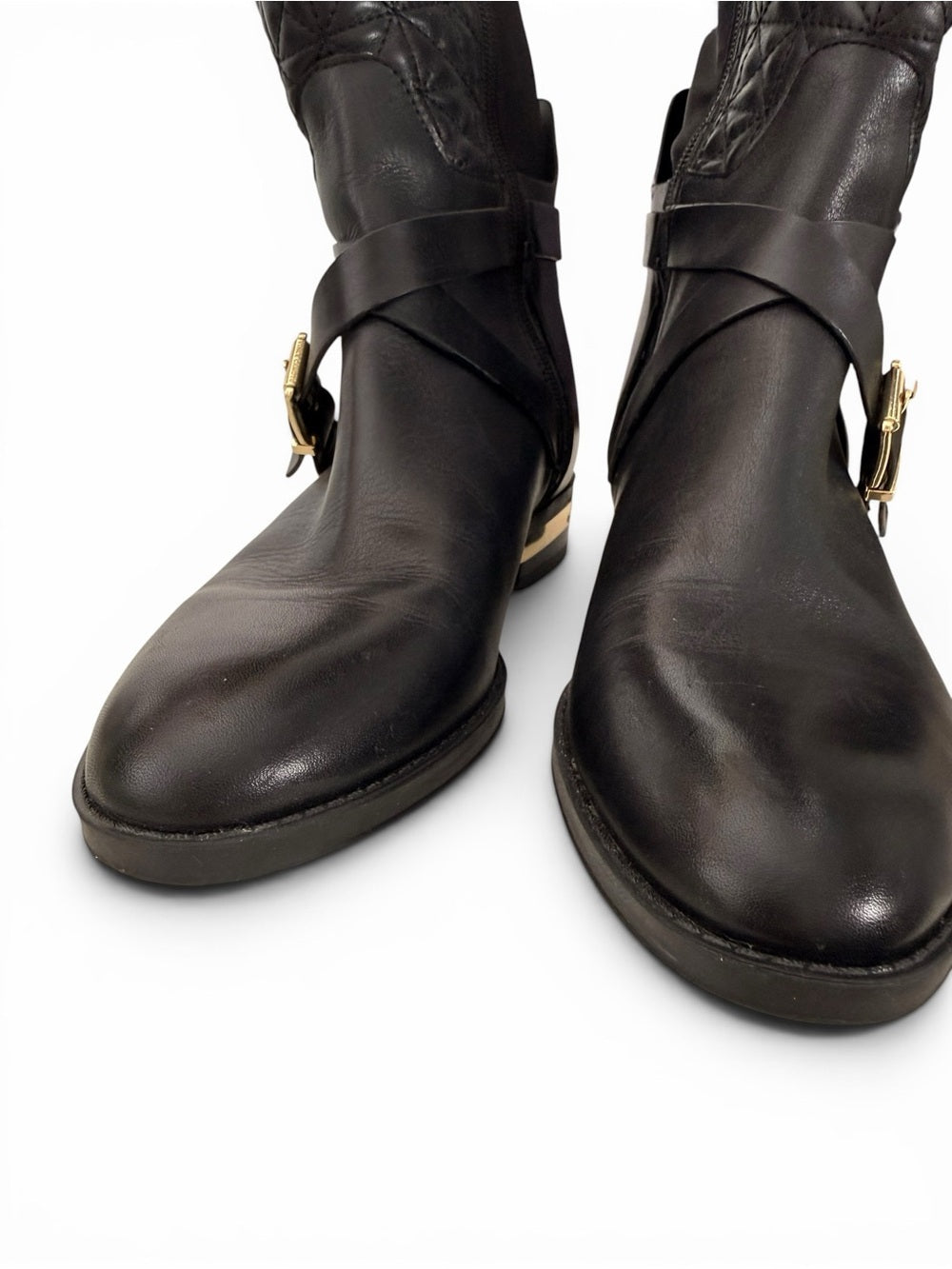 Vince Camuto Patira Over Knee Riding Boots Black Quilted Stretch Women's 8 - view 4