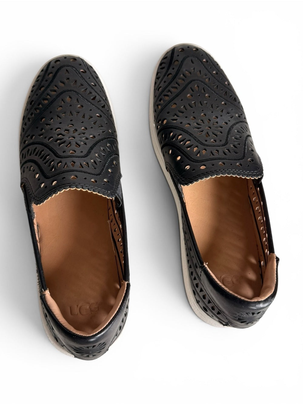 UGG Sammy Black Perforated Leather Slip On Sneakers Women's 9 - view 5