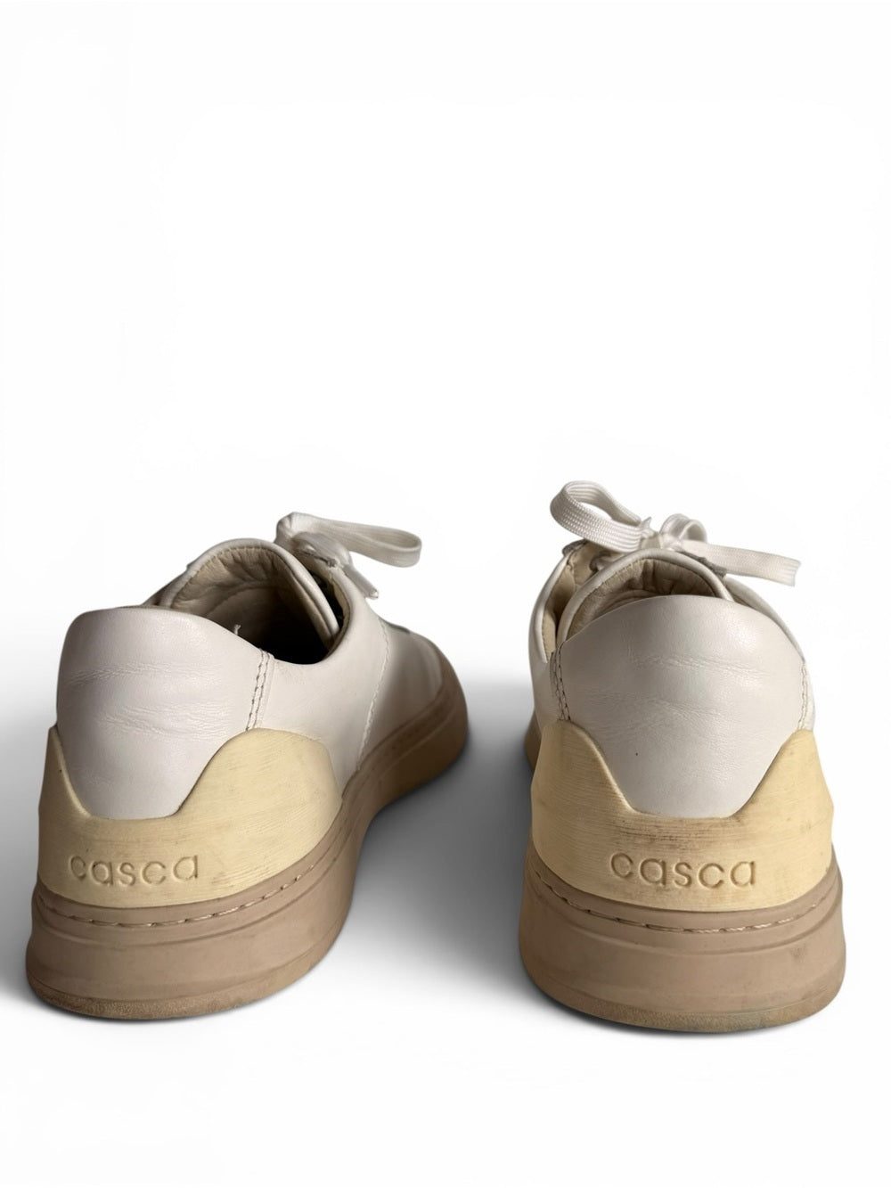 Casca AVRO White Leather Sneakers Women's US 8 Casual Low Cut Lace Up Shoes - view 6
