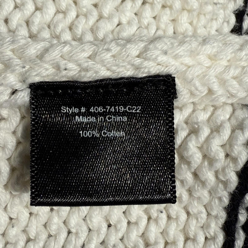 Jenni Kayne Women Chloe Crewneck Sweater Ivory Black Stripe Size XS Cotton Knit - view 11