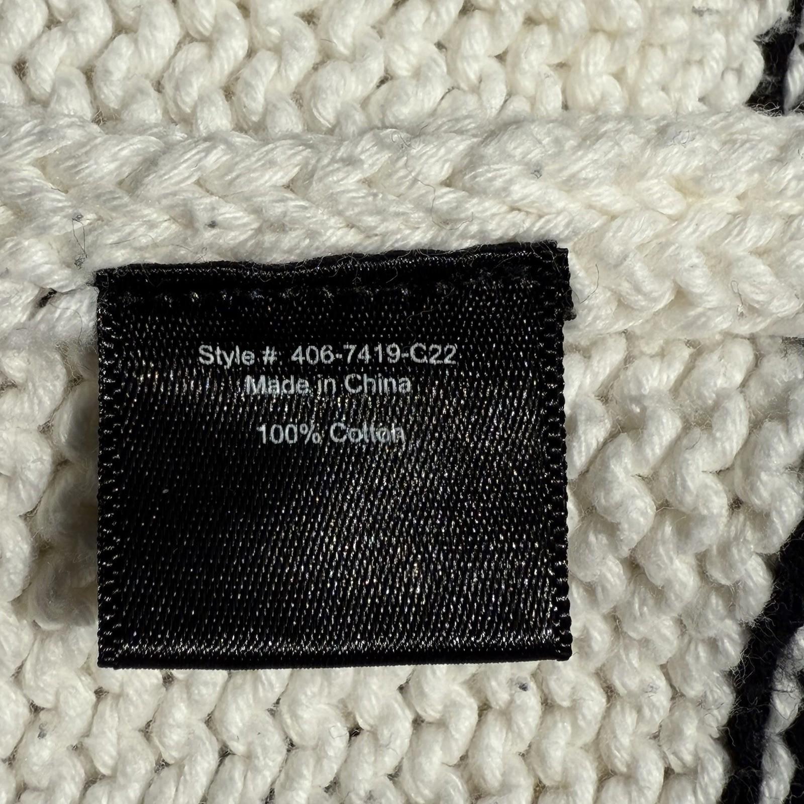 Jenni Kayne Women Chloe Crewneck Sweater Ivory Black Stripe Size XS Cotton Knit - view 11