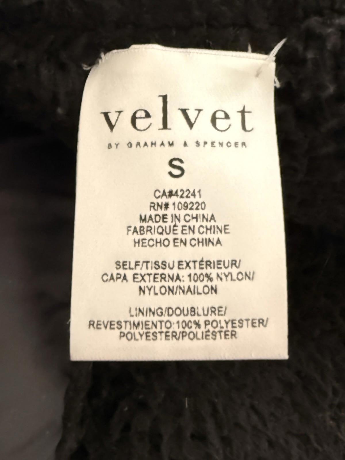 Velvet Graham Spencer Reversible Sherpa Vest Black Puffer Womens Small Cozy Zip - view 8