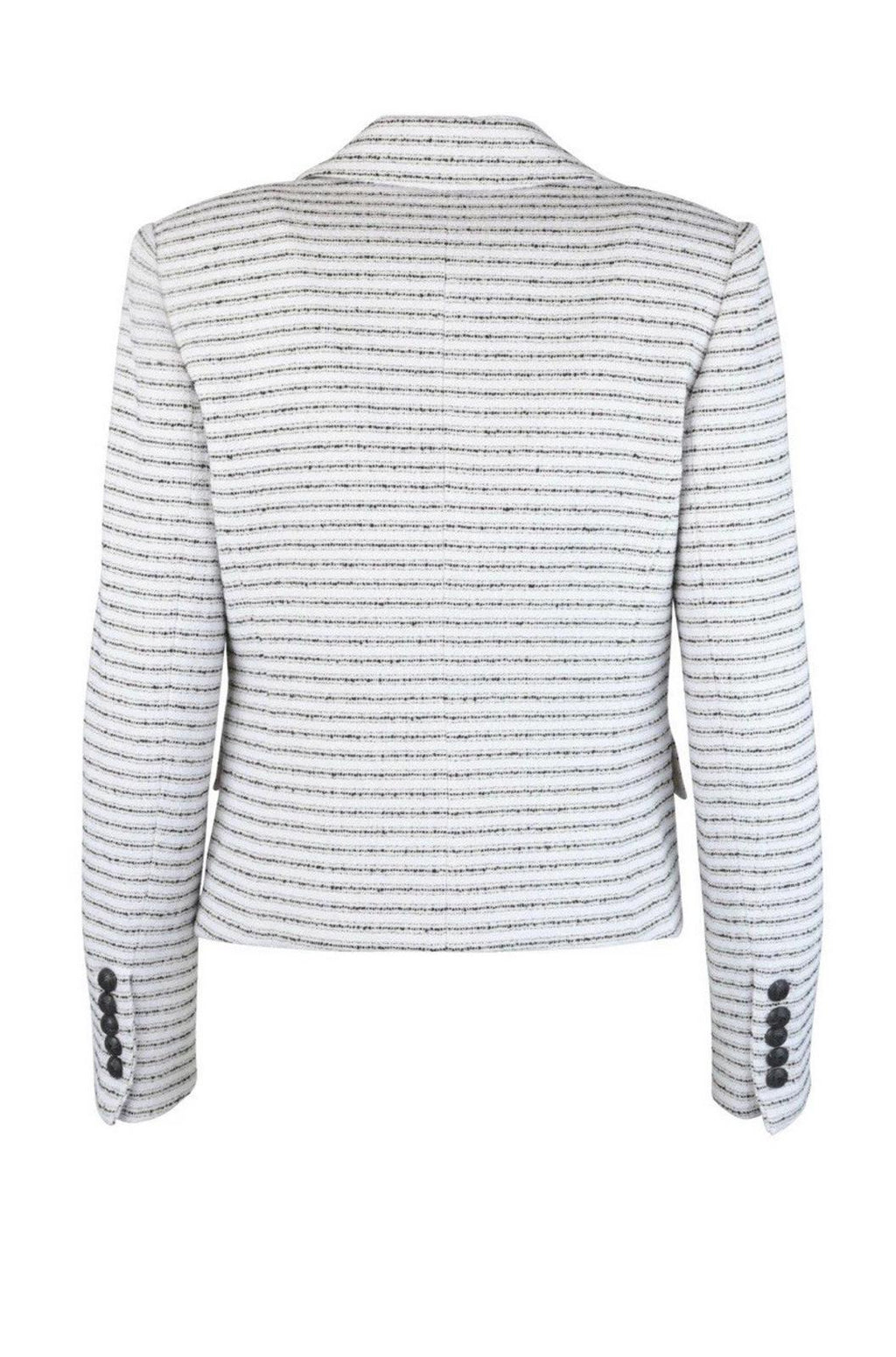 Veronica Beard Hossana Striped Dicky Blazer XS Black White Stripe Tweed Jacket - view 3