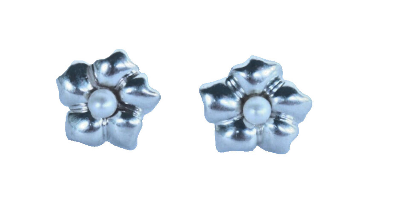 Tiffany & Co. Women's 925 Sterling Silver Vintage Daisy Flower Pearl Earrings - view 5