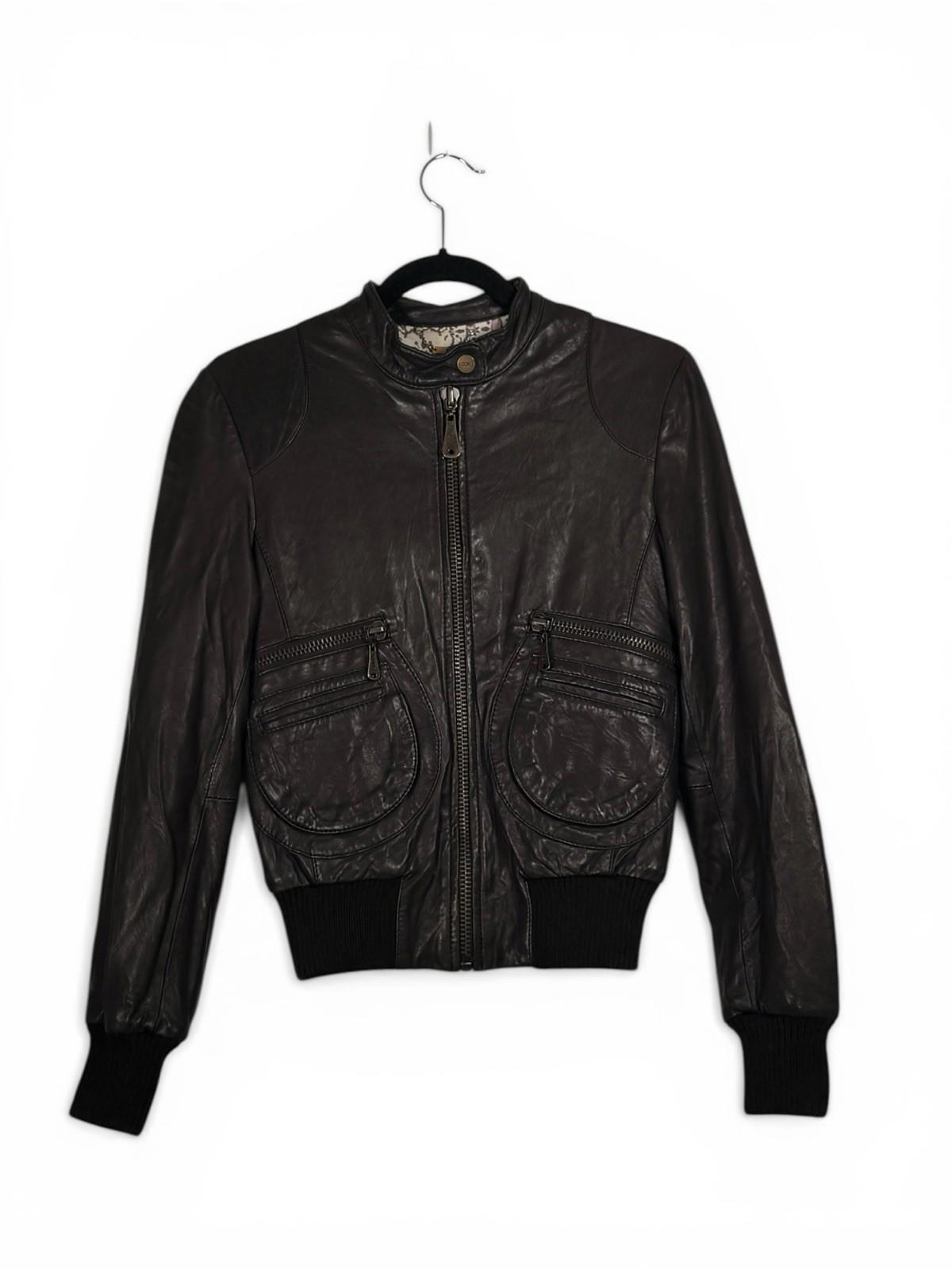 DOMA Aritzia Women’s Small Black Genuine Leather Bomber Jacket Exclusive Rare - view 6
