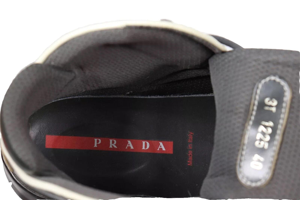Prada Women’s Size IT 40 Green Leather Hiking Combat Boots Linea Rossa Vintage - view 4
