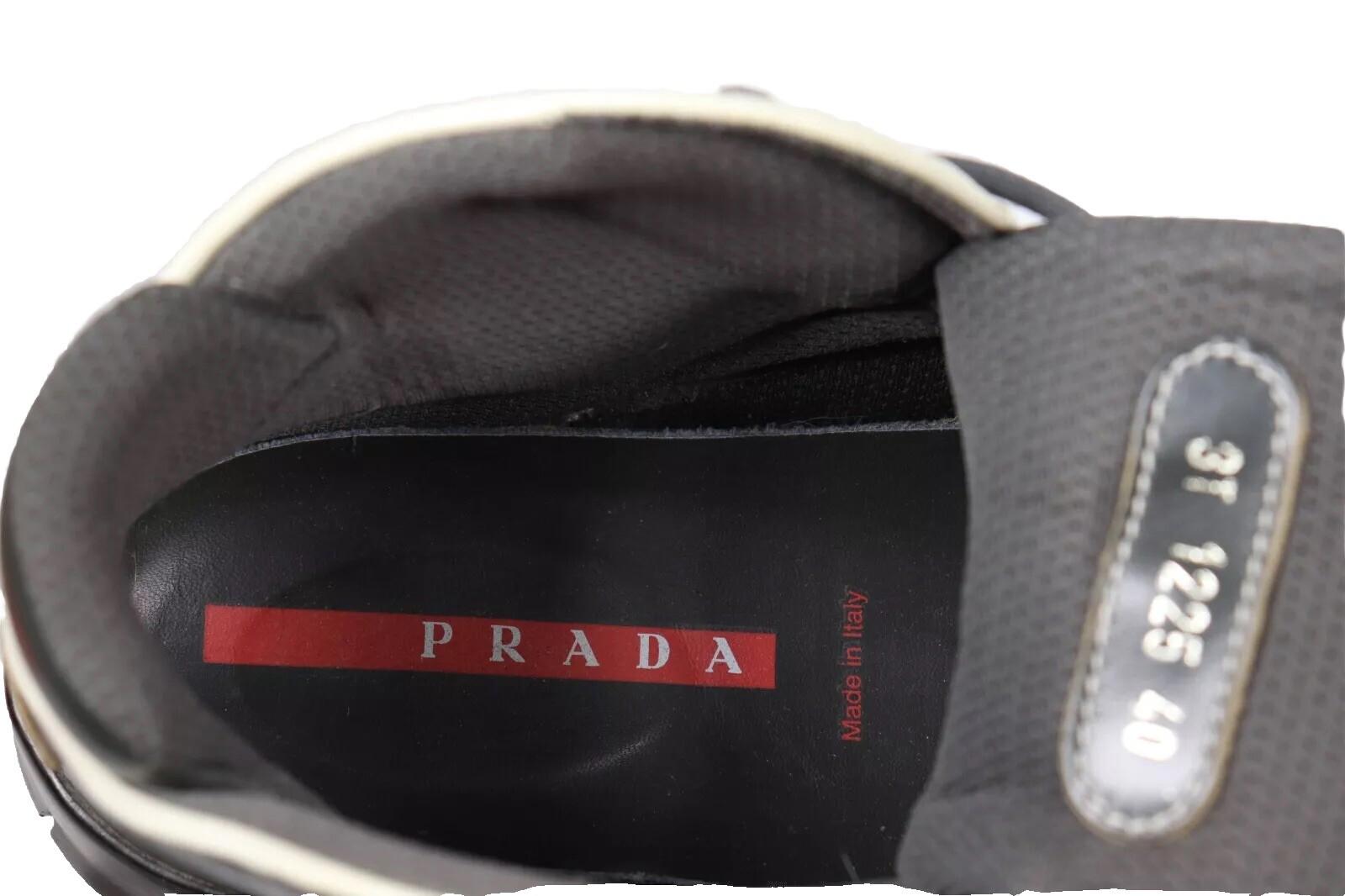 Prada Women’s Size IT 40 Green Leather Hiking Combat Boots Linea Rossa Vintage - view 4
