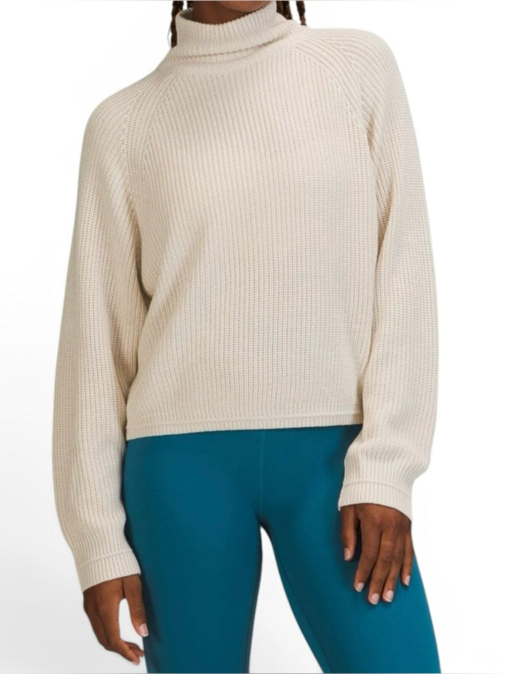 Lululemon Ribbed Turtleneck Sweater Cashlu Knit Cream Relaxed Fit