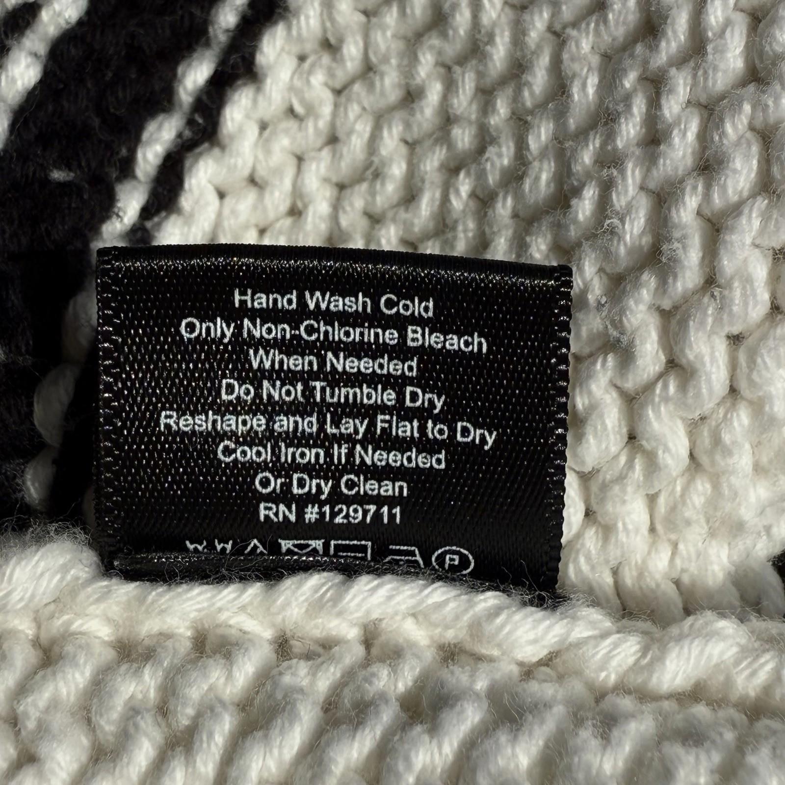 Jenni Kayne Women Chloe Crewneck Sweater Ivory Black Stripe Size XS Cotton Knit - view 10