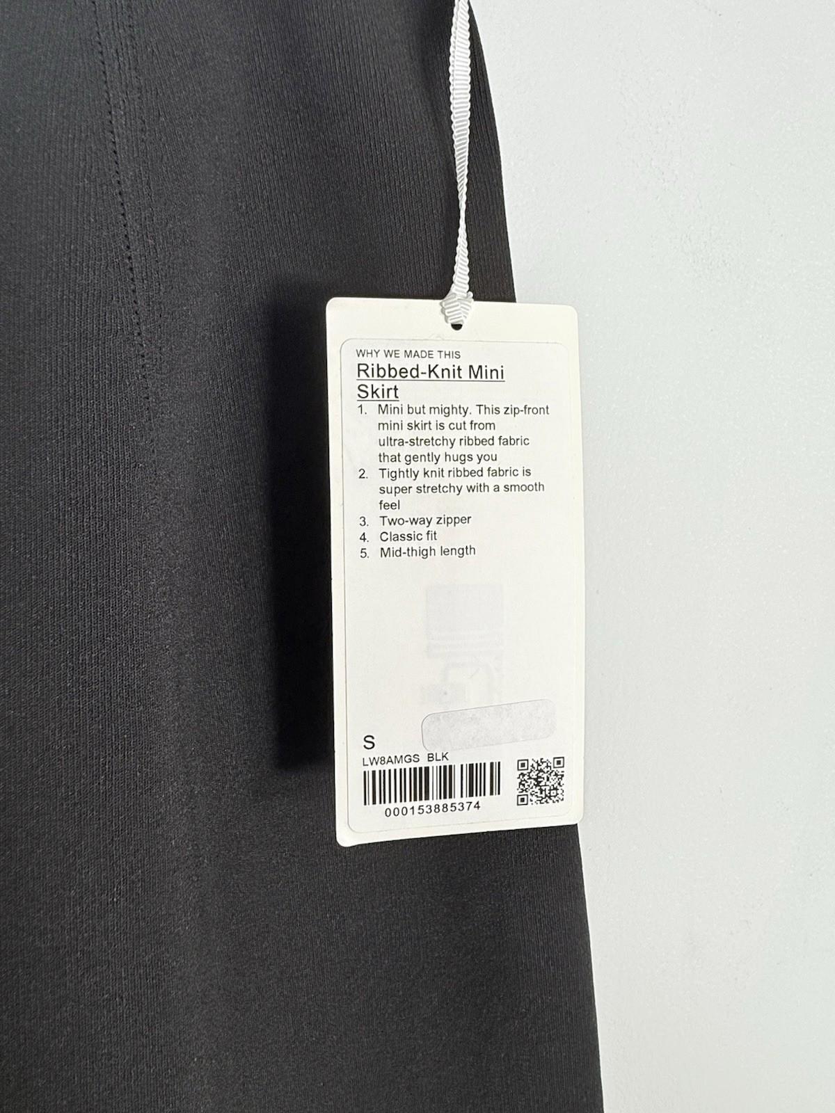 Lululemon Ribbed-Knit Mini Skirt Black NWT Size Small High Rise Stretch Casual - view 9
