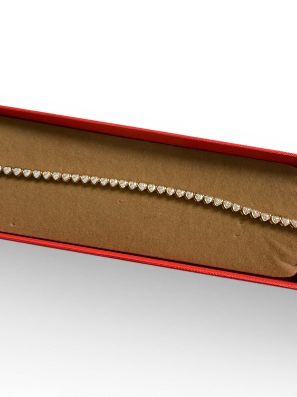 Melanie Auld Heart Tennis Bracelet Gold Tone 925 CZ Dainty Gift - view 3