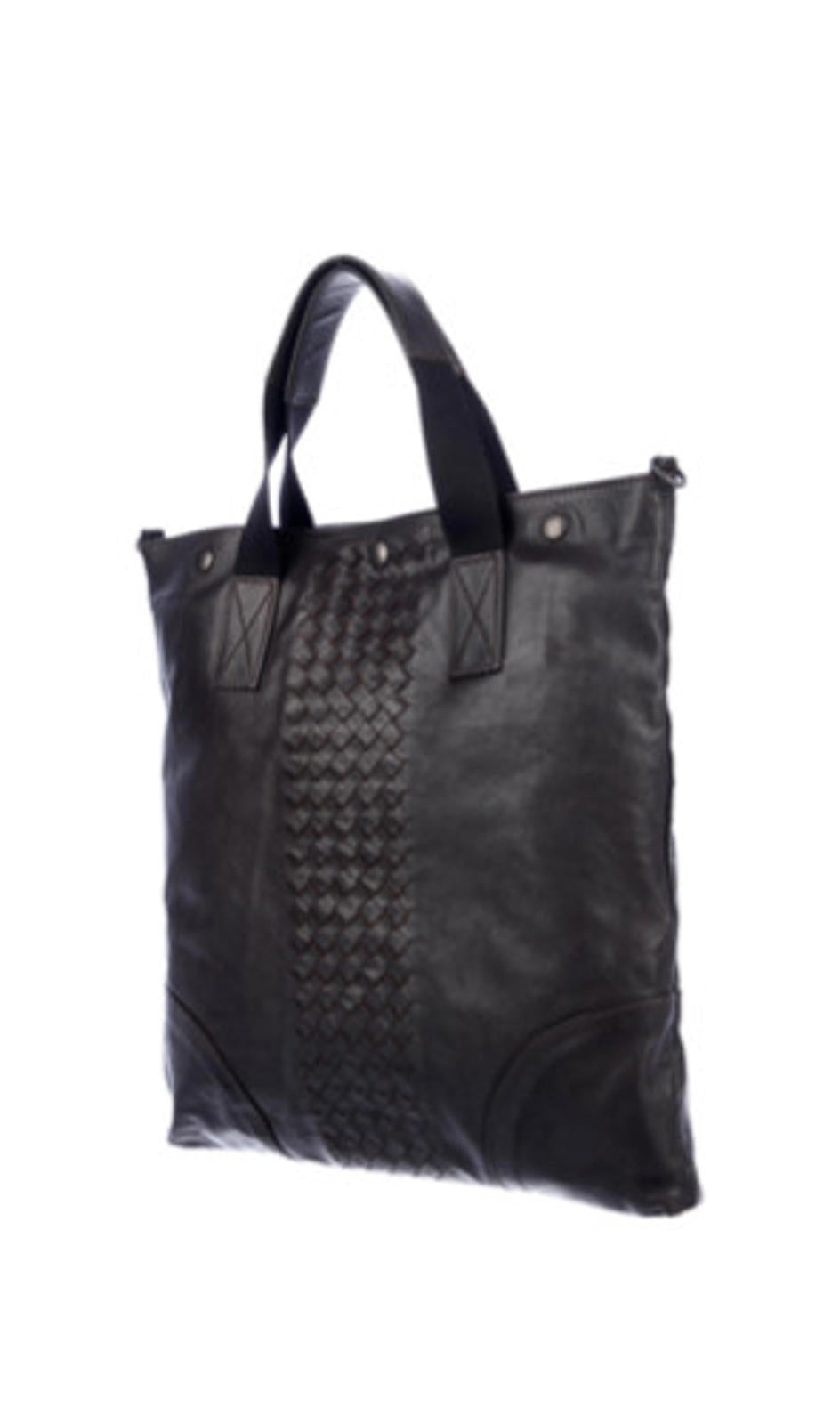 Bottega Veneta Unisex Large Brown Intrecciato 2Way Tote Messenger Leather Bag - view 3