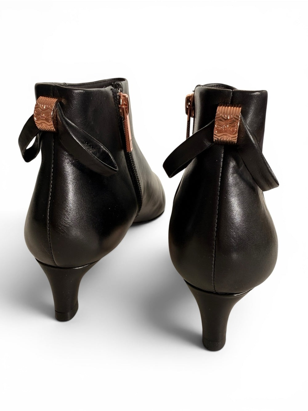 Ted Baker Amaedi Leather Kitten Heel Ankle Boots Black Women's 39 US 8.5 - view 2