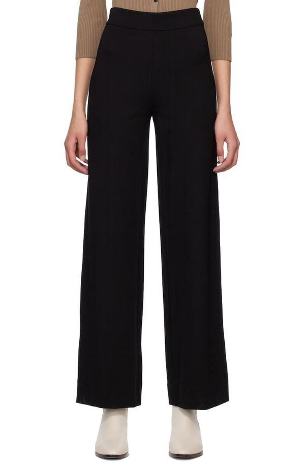 Rag & Bone Lily Trouser Women’s Medium Black 100% Wool Wide Leg High Rise Pants