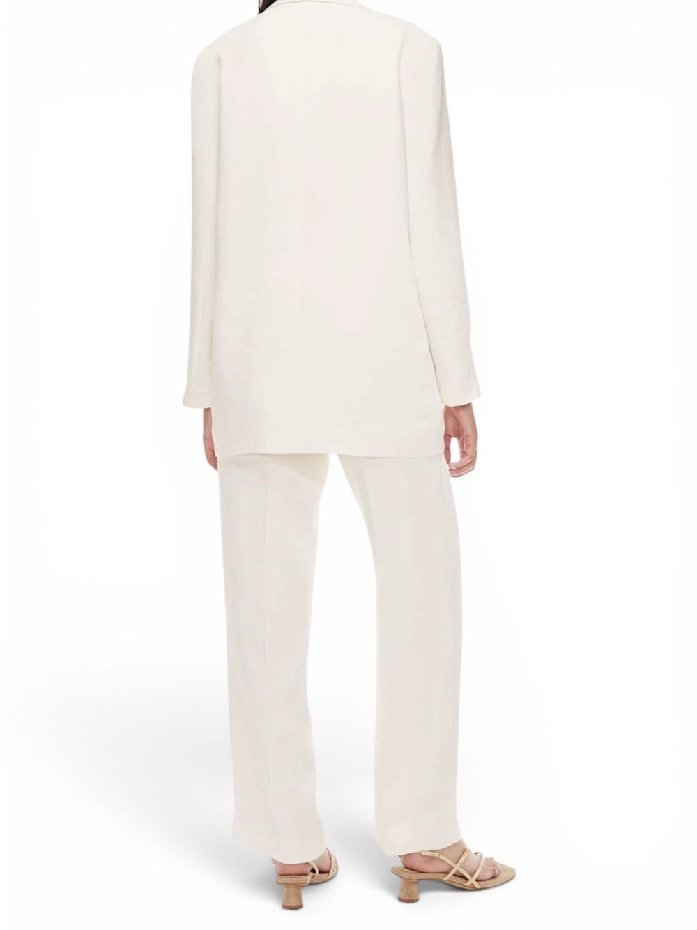 Aritzia Wilfred Cherrelle Blazer Light Birch Ivory Crepette Jacket Medium Coat - view 5
