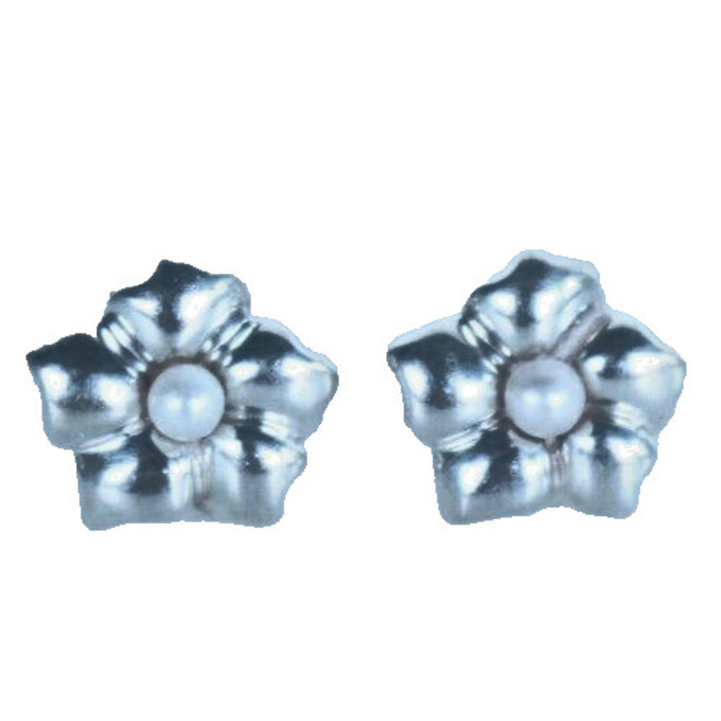 Tiffany & Co. Women's 925 Sterling Silver Vintage Daisy Flower Pearl Earrings - view 2