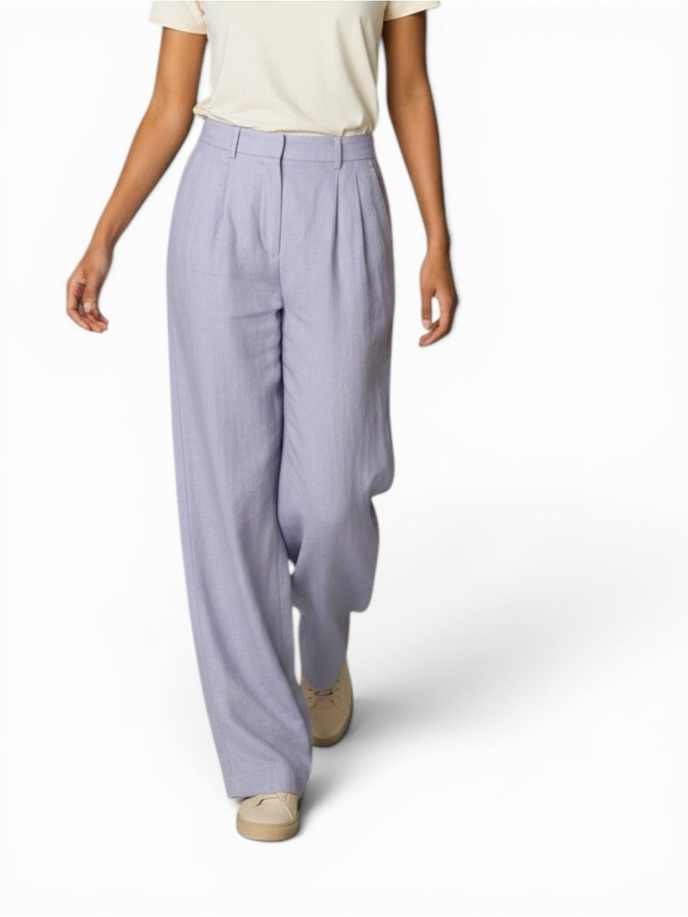 Wilfred Effortless Pant Lilac Linen Blend Wide Leg Trouser Size 4 Pants