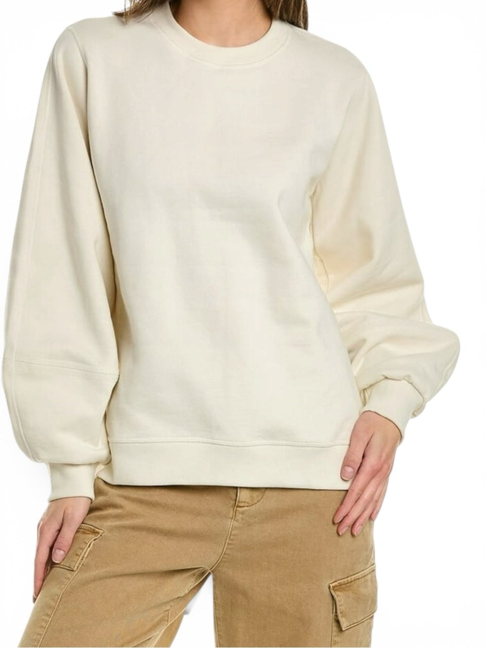 GANNI Software IV Organic Cotton Sweatshirt Cream Size Medium Women’s Sweater
