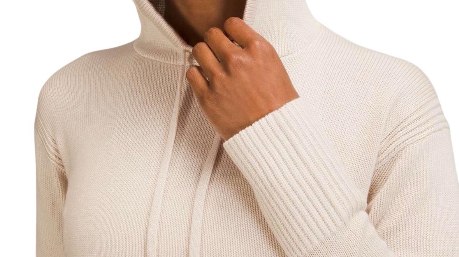 Lululemon Women’s Double Knit Sweater Hoodie White Opal Beige Knit Size XS/S NWT - view 3