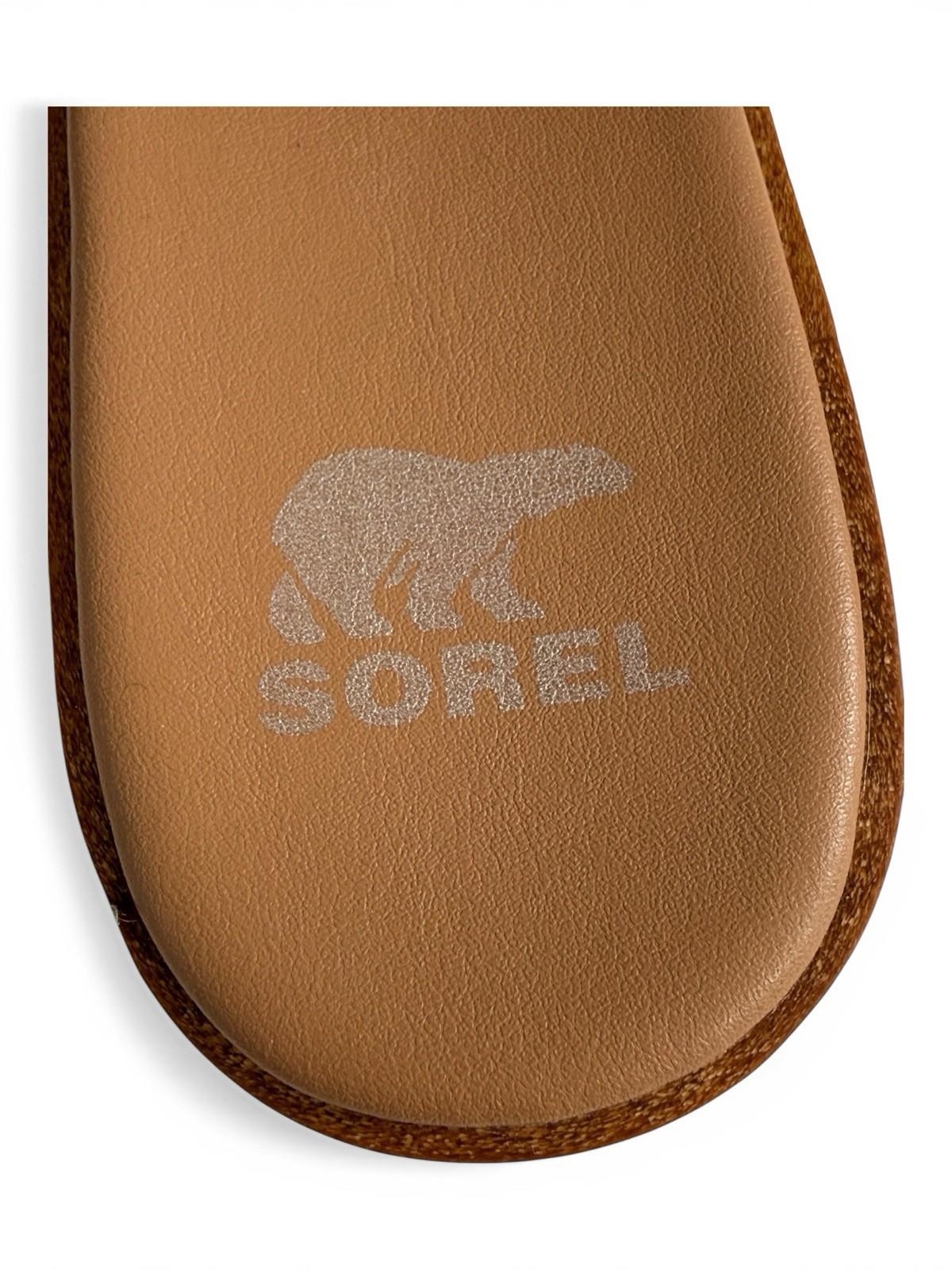 Sorel Ella III Slide Sandals Ivory Leather Puffer Strap Slides Size 7.5 Flats - view 6