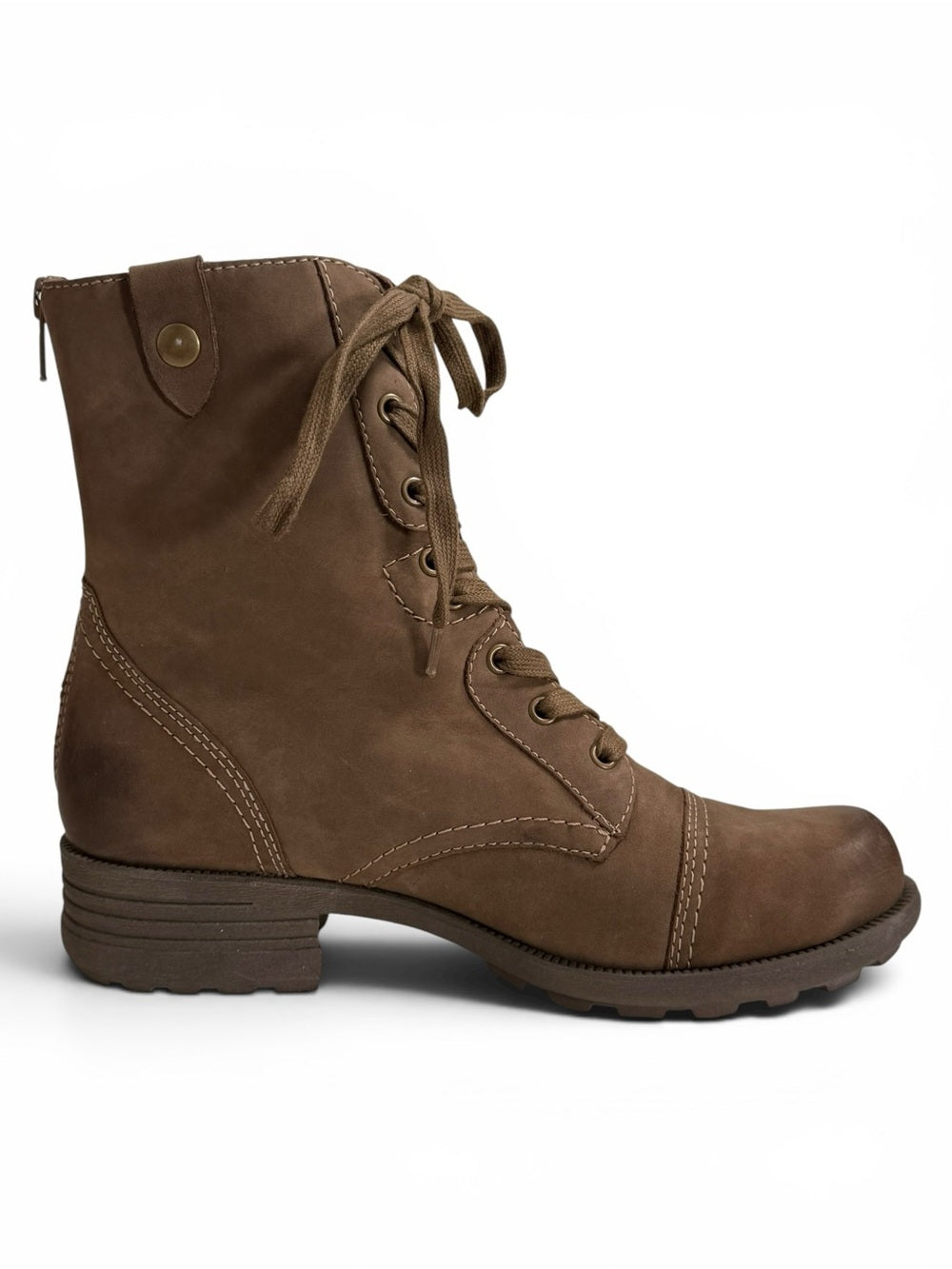 Rockport Women's Brown Leather Combat Boots Lace Up Zip Ankle Boots Size 8 - view 2