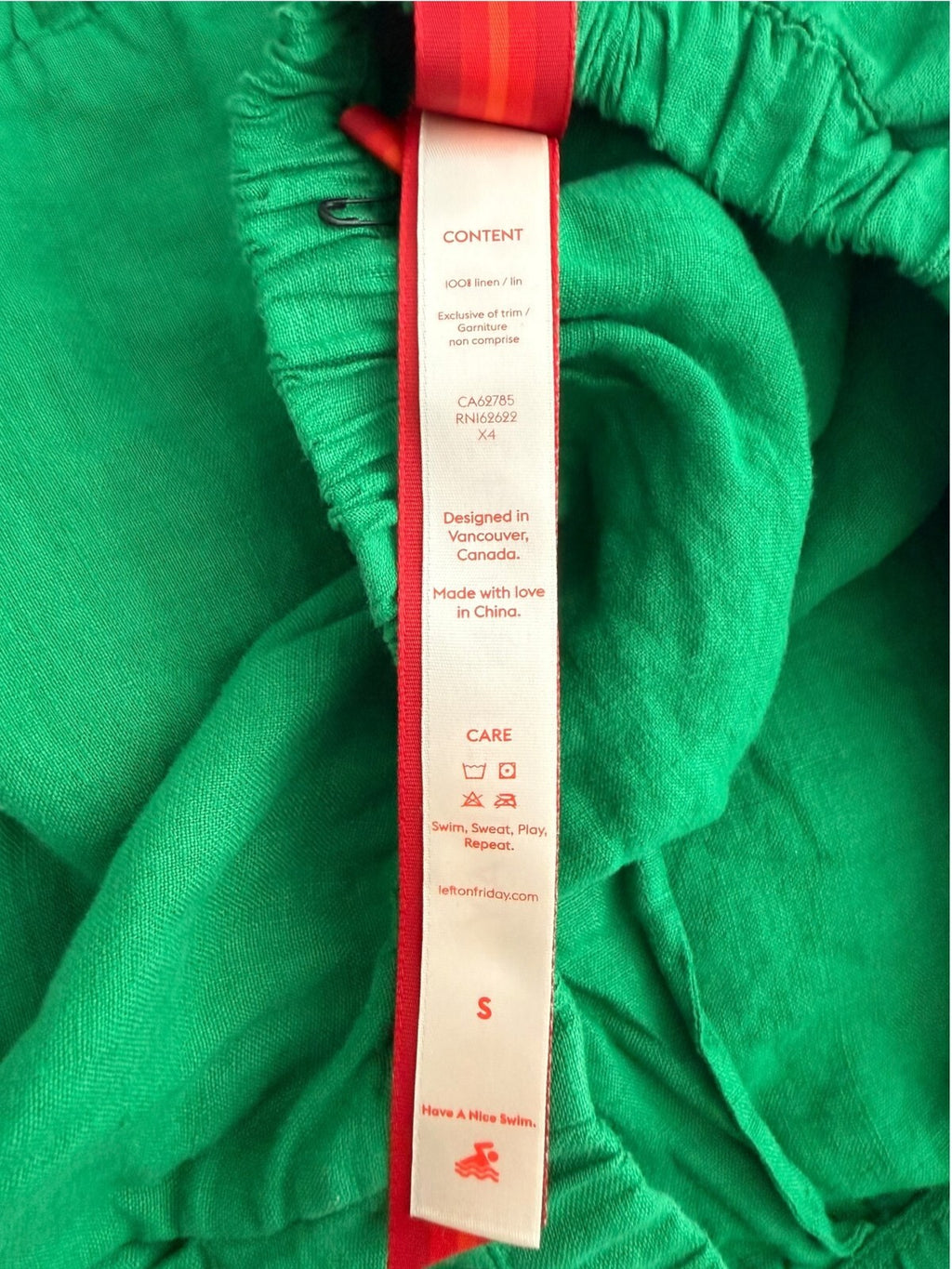 Left On Friday Beach Linen Green Tiered Midi Skirt Elastic Waist S - view 4