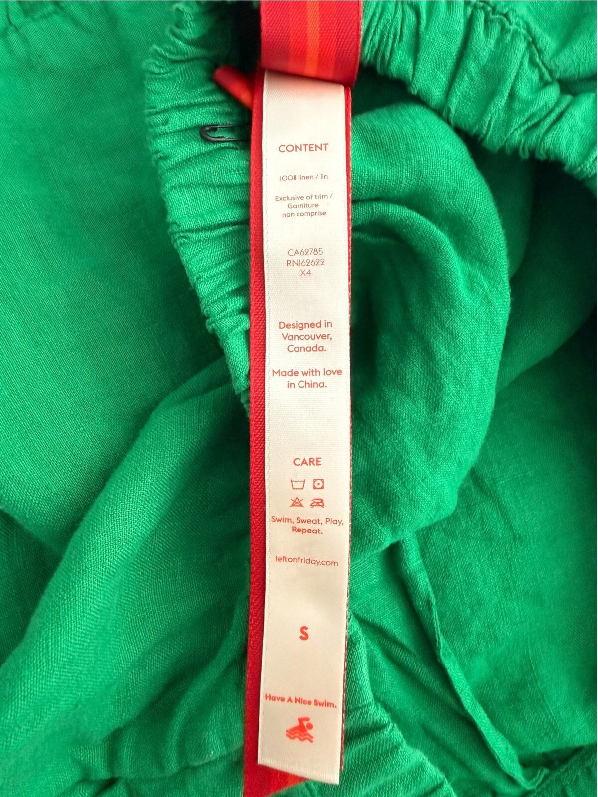 Left On Friday Beach Linen Green Tiered Midi Skirt Elastic Waist S - view 4