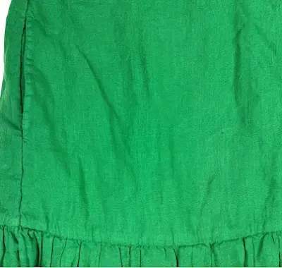 Left On Friday Beach Linen Green Tiered Midi Skirt Elastic Waist S - view 5