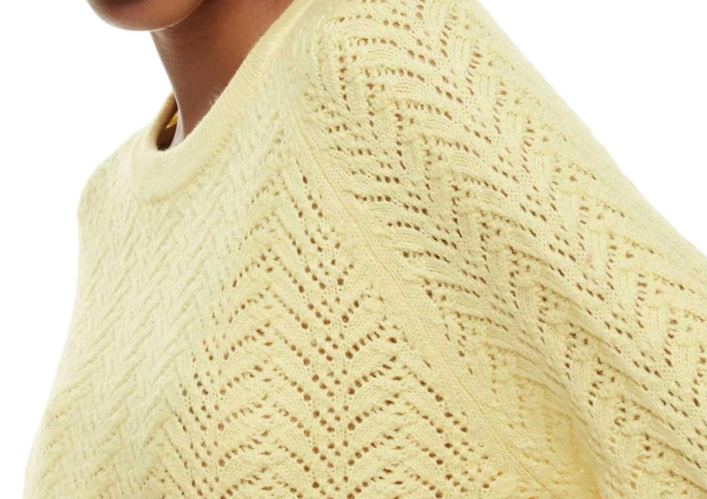 Wilfred Arbor Sweater XS Yellow Merino Wool Cable Knit Crewneck Women’s Aritzia - view 4