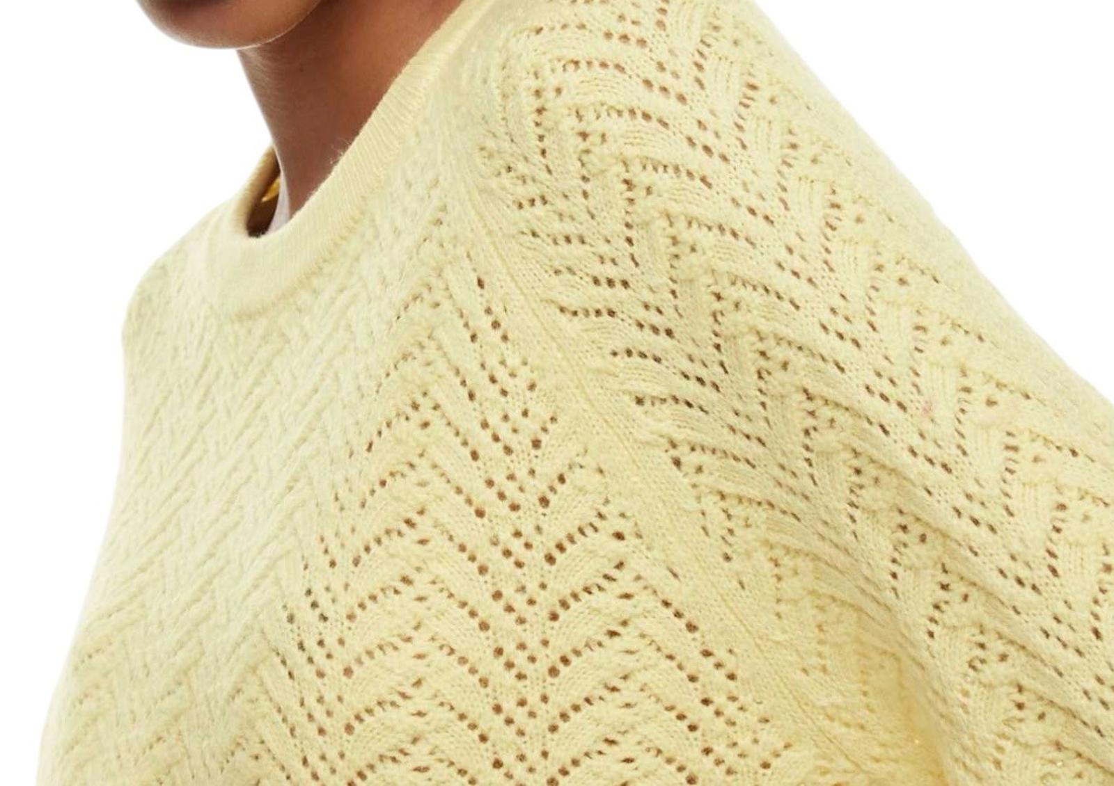 Wilfred Arbor Sweater XS Yellow Merino Wool Cable Knit Crewneck Women’s Aritzia - view 4
