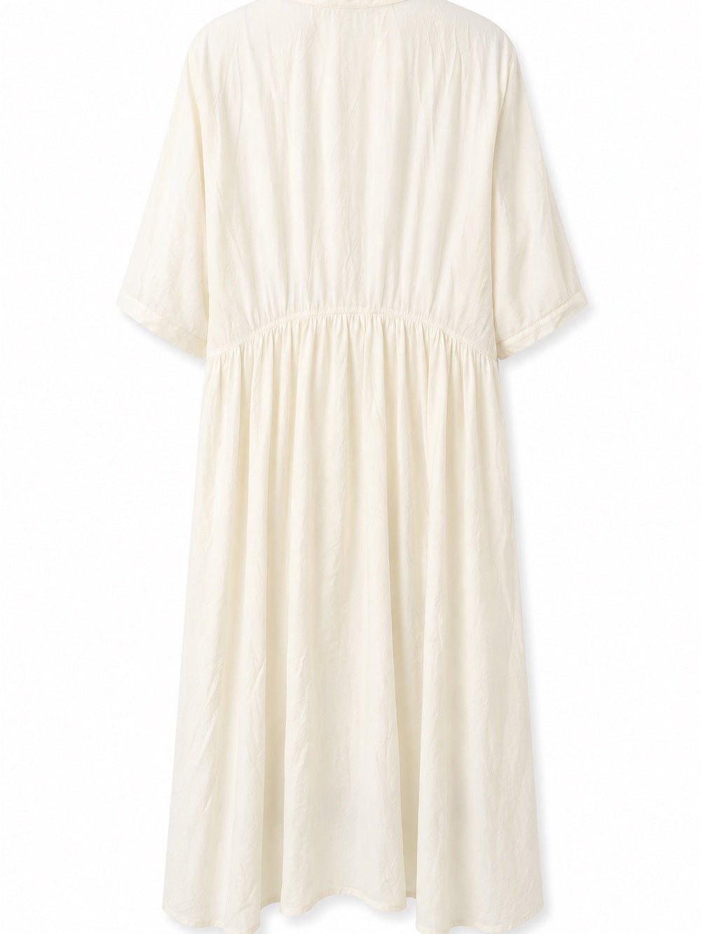 Oak + Fort Butter Yellow Midi Dress XS Button Front Short Sleeve Women's Flowy - view 2
