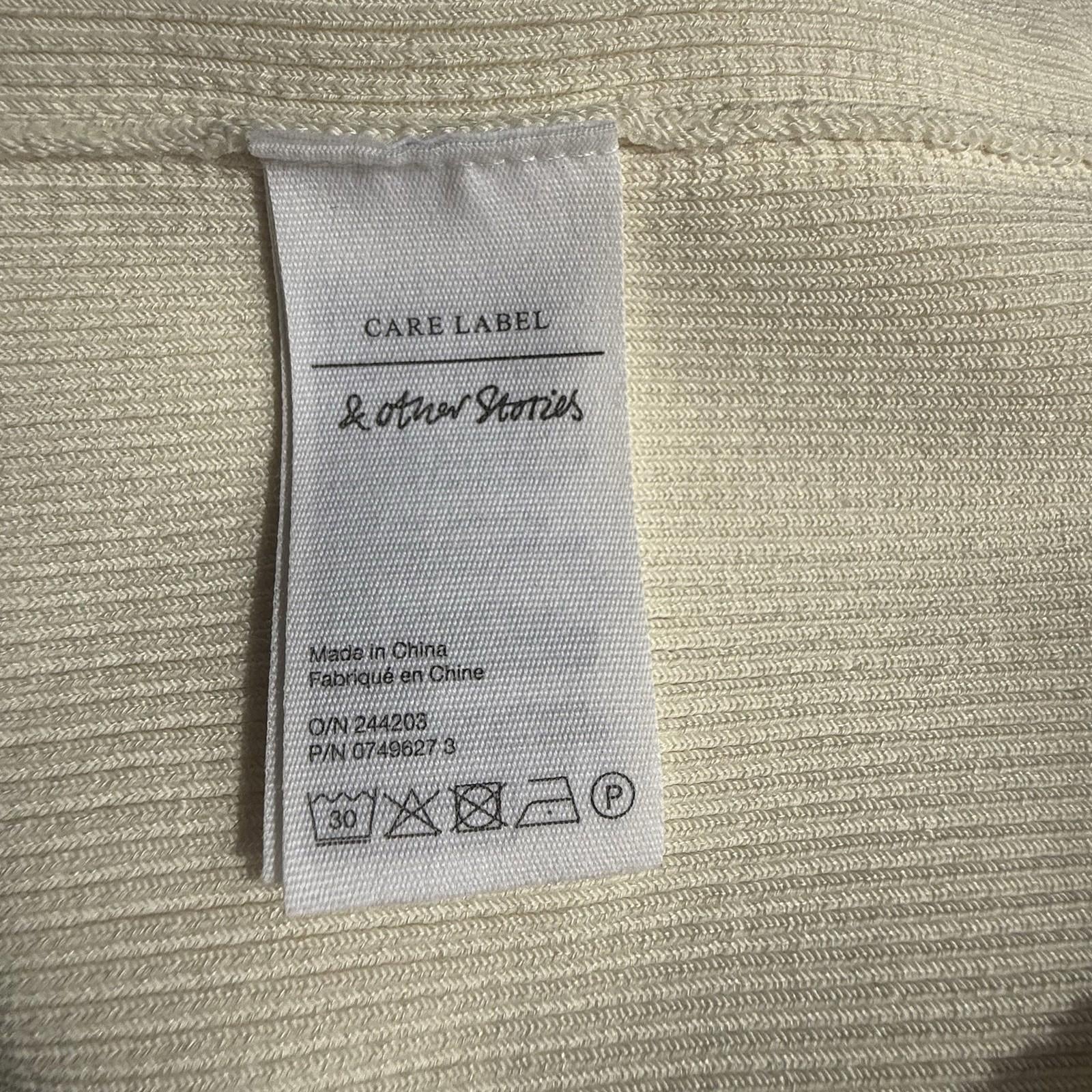 & Other Stories Atelier Women’s Ribbed Knit Ivory V-Neck Tank Top Small Shirt - view 7